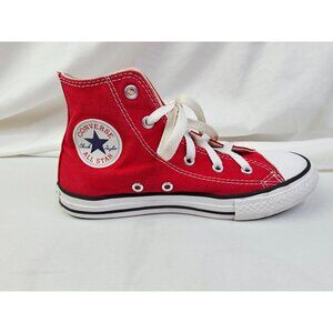 Concerse Size 1.5 Youth Red Hi Lace Chuck Taylor All Star Logo Fashion Sneakers